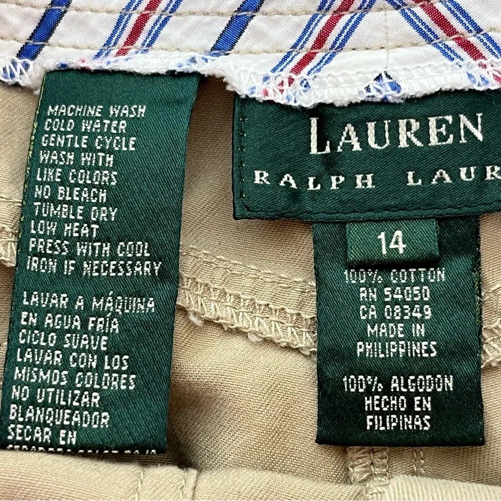 Lauren Ralph Lauren Khaki Baggy Straight Cargo Pants Womens 14 - Picture 4 of 7
